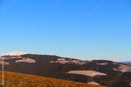 die Felder der buckligen Welt mit Blick auf den Schneeberg photo