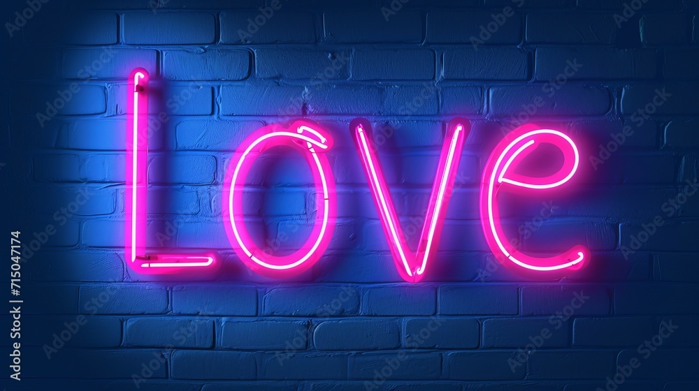 Neon love sign - obrazy, fototapety, plakaty 