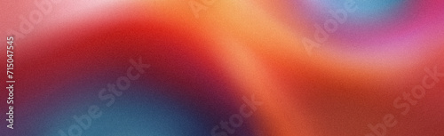 Grainy color gradient wave background, purple red yellow blue colors banner poster cover abstract design, copy space