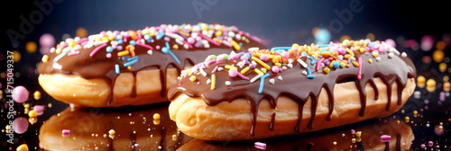 Chocolate Glazed Donuts with Sprinkles