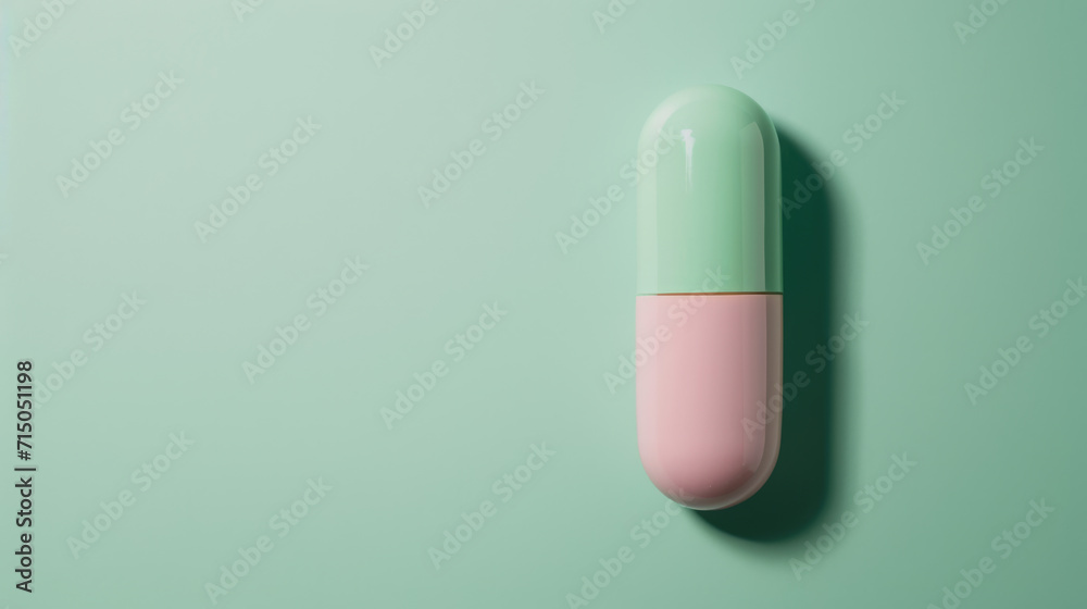 Close-up of a single capsule pill Close-up of a single capsule pill