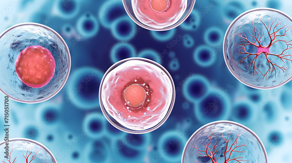 Fertilised cell development. Stages from fertilization till moru Stock ...
