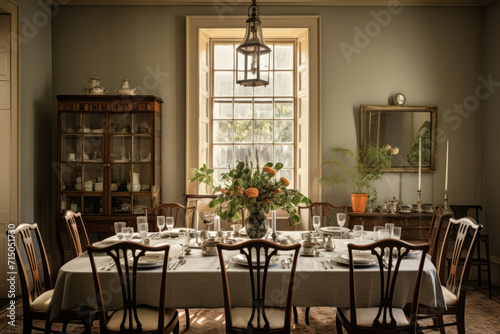 Luxury celebration dining elegant decor plate style table interior dinner room design setting furniture