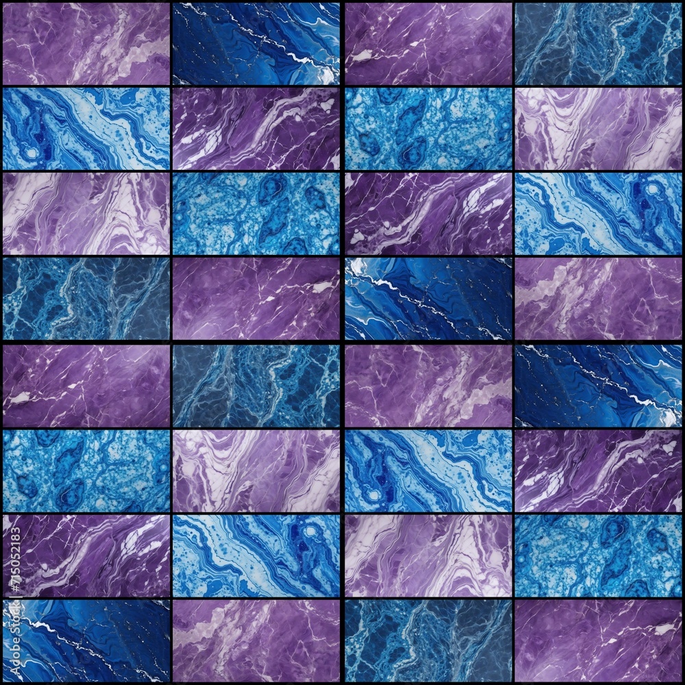 Blue and purple marble mosaic wall tiles sample 