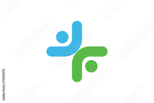 medical care logo design with creative concept