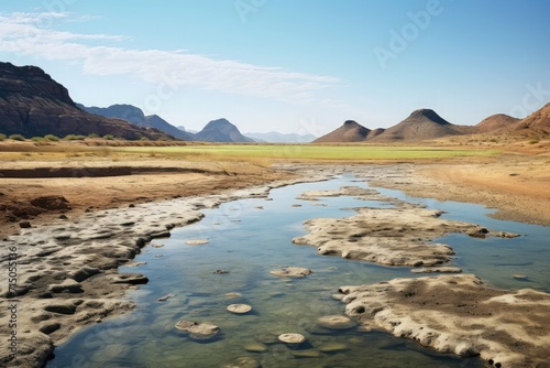 Pure water in the midst of a vast desert landscape