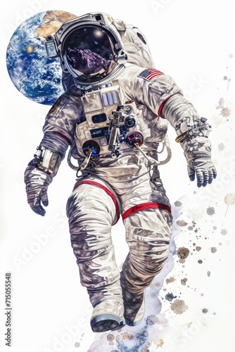 An astronaut floating in the vastness of space. Perfect for science fiction or educational purposes