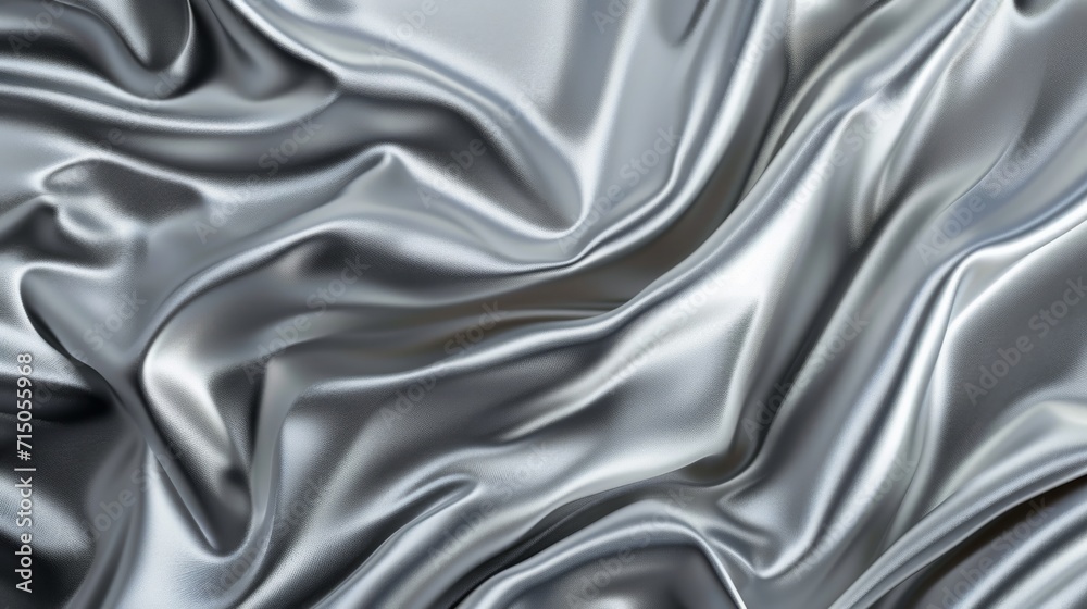 Fototapeta premium Close Up View of a Shiny Silver Fabric Texture Pattern