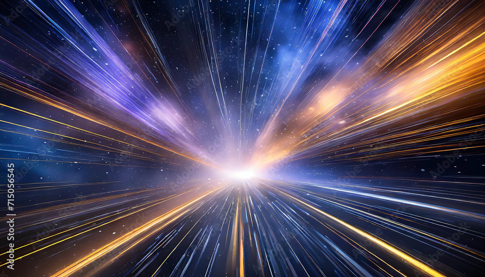 Futuristic light speed concept with vibrant hues, abstract lines, and cosmic patterns in a mesmerizing space warp backdrop Futuristic light speed concept with vibrant hues, abstract lines, and cosmic patterns in a mesmerizing space warp backdrop