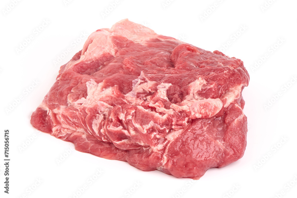Raw pork meat isolated on white background. Raw pork meat isolated on white background.