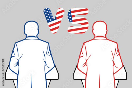 Pre-election debates of presidential candidates. US Presidential election, voting for your candidate. photo