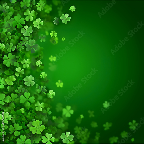st patricks day copy space poster background with clover design