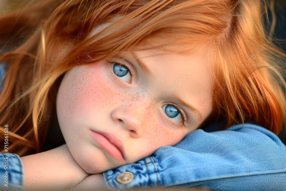 Close up portrait of a thoughtful girl. Close up portrait of a thoughtful girl.