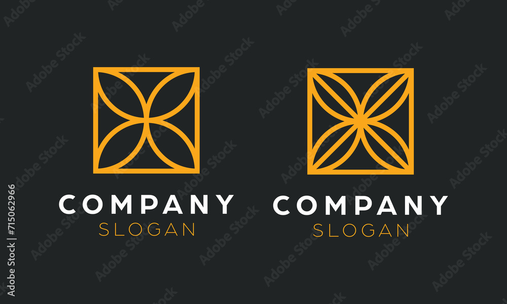 Two vector modern floral logos. Two abstract flower logos template Two vector modern floral logos. Two abstract flower logos template