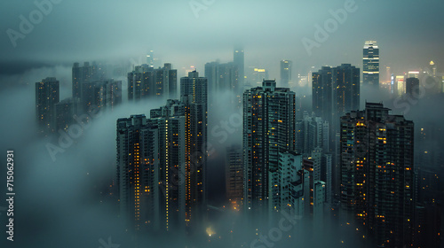 city skyline at night