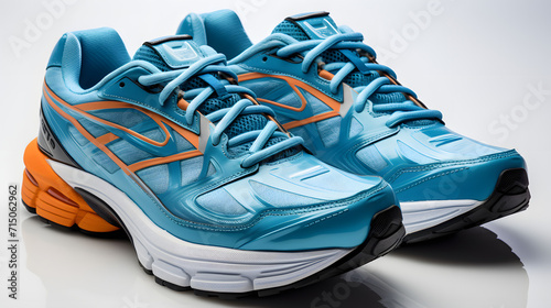 blue Running shoes isolated on white background 