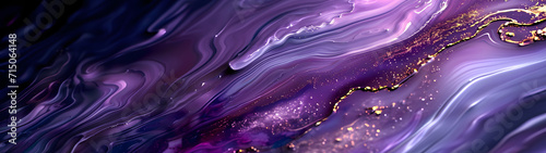 Abstract Painting With Gold and Purple Colors