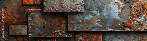 Rusted Metal Wall Covered in Layers of Rust