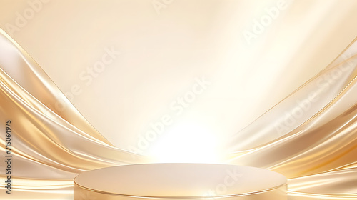 golden podium standing isolated on a gold screen