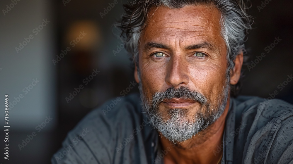 Aufgeschlossener Mann hat schönes lächeln im Gesicht Aufgeschlossener Mann hat schönes lächeln im Gesicht