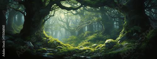 Emerald Haven: Sunlight and Shadows in the Ancient Forest