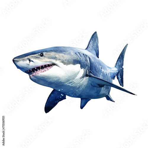 Transparent shark in watercolor