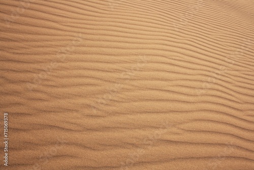 The wind has created lines and lines on the desert sand