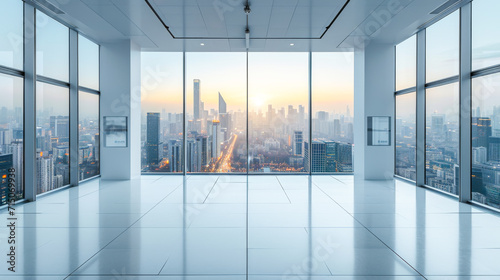 Modern Empty Office with City View