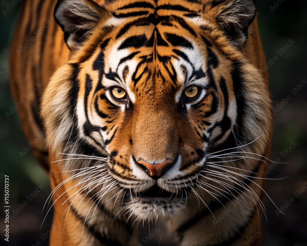 Fototapeta premium Close up portrait of a tiger in the natural habitat