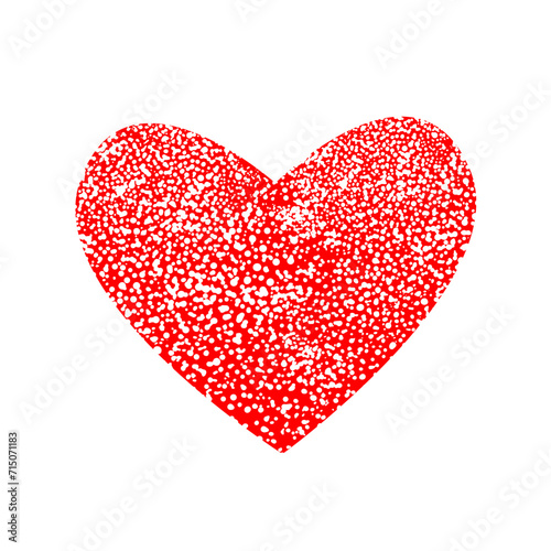 Heart red texture. hand drawing. Not AI. Vector illustration