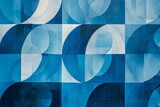 Abstract blue geometric background. Dynamic shapes composition.