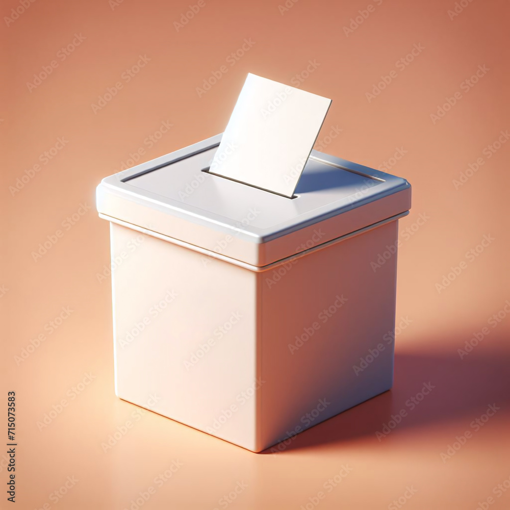 3D ballot box and voting card studio shot 3D ballot box and voting card studio shot