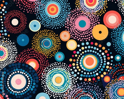 Dots and Circles Pattern - Seamless Vector in Trendy Design