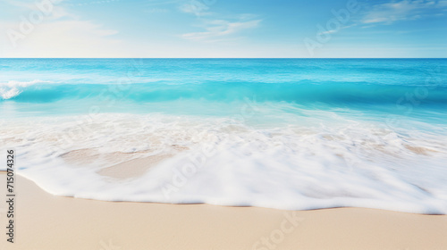 Beautiful sandy beach and blue ocean waves