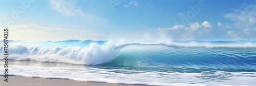 Beautiful sandy beach and blue ocean waves © Ion