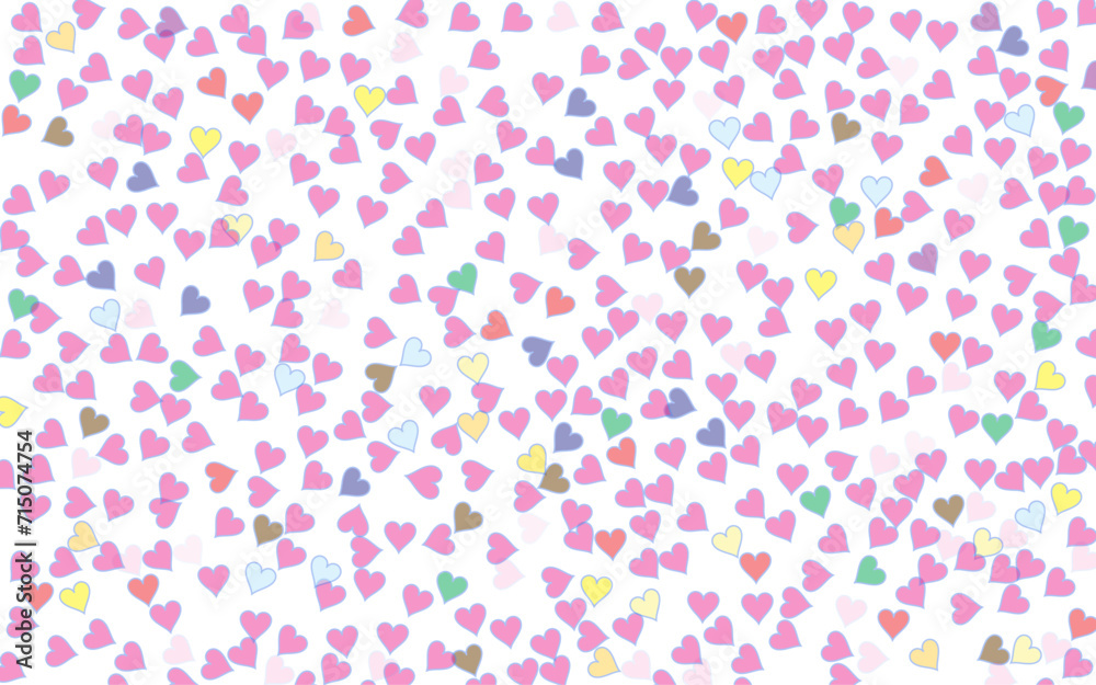 Love in bloom: marriage and valentine, love themed background. A garden of pink, yellow, and green hearts take root