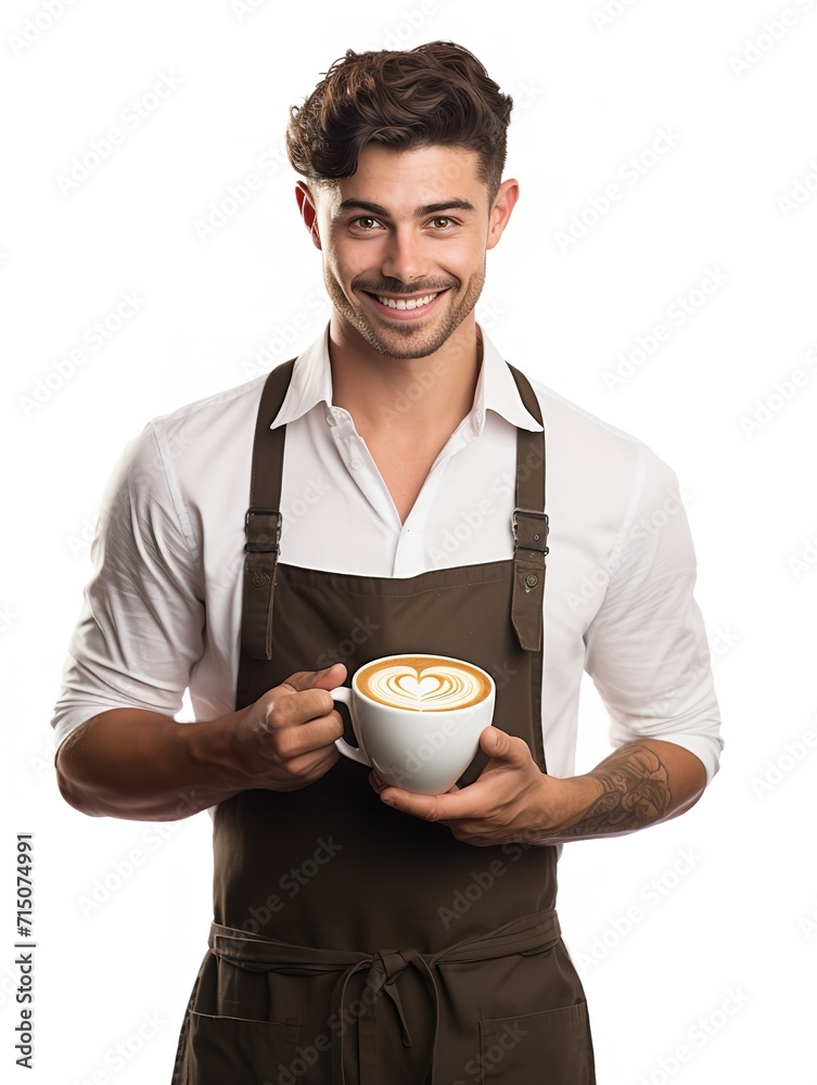 Skilled Male Barista Crafting Coffee, AI Generated Skilled Male Barista Crafting Coffee, AI Generated