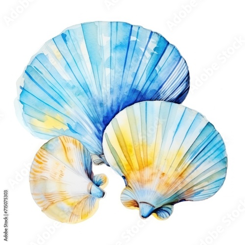 Watercolor image of seashells.