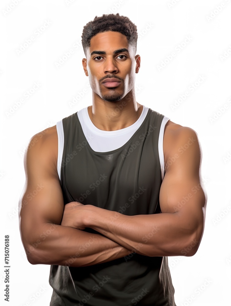 Dynamic Male Basketball Player on Court, AI Generated
