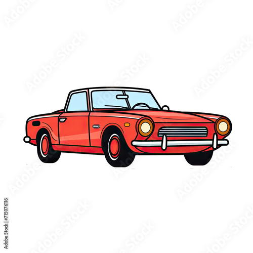 red retro car