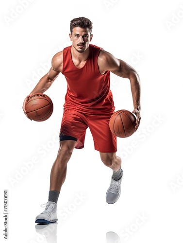 Dynamic Male Basketball Player on Court, AI Generated © VisualMarketplace