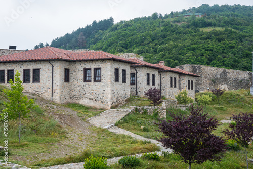 The castle walls of the castle of Prizren in Kosovo photo
