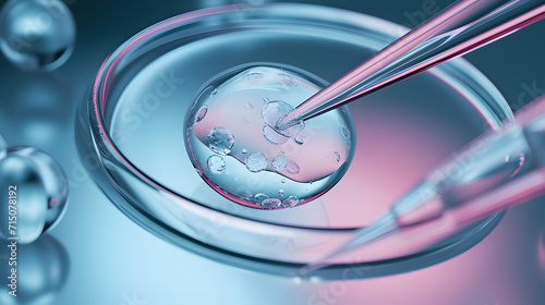 In vitro fertilization research (IVF) in laboratory. 3D digital illustration. © john