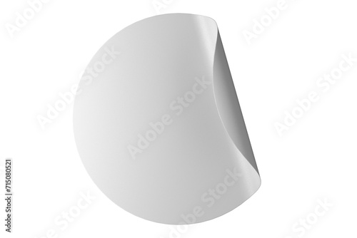 Circle white sticker with rounded edges