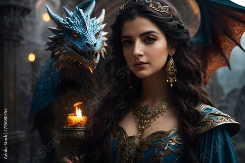 A girl with a little dragon, Queen in the fantasy world