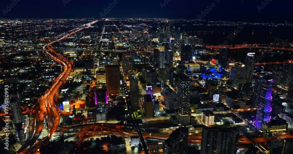 custom made wallpaper toronto digitalPanorama of a vibrant metropolis at night. Splendid view of Miami, Florida, USA from top.