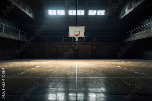Old basketball court in the gym © Michael