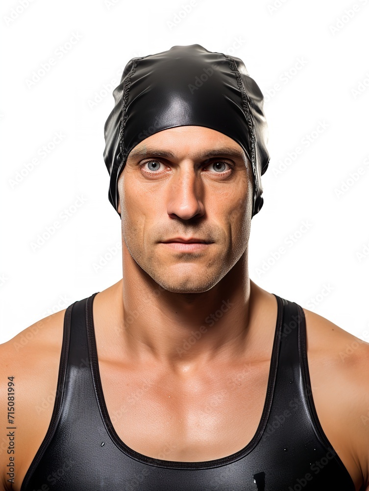 Champion Male Swimmer in Pool, AI Generated Champion Male Swimmer in Pool, AI Generated