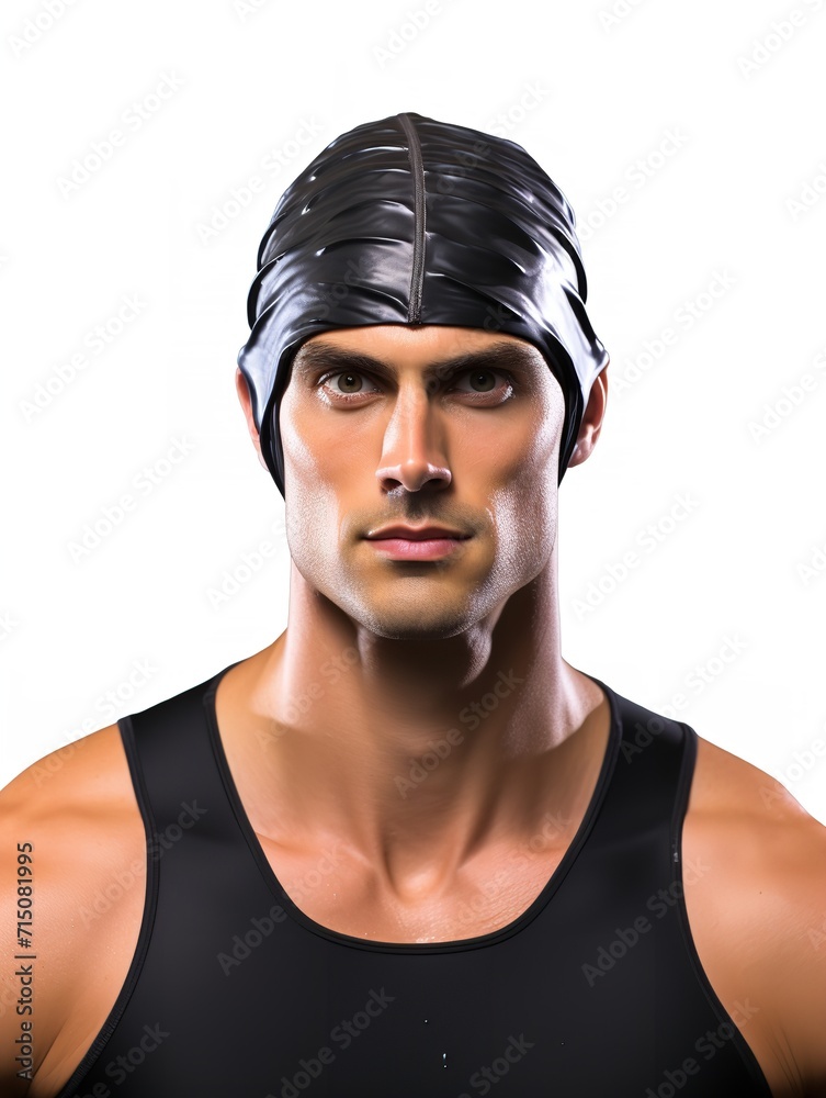 Champion Male Swimmer in Pool, AI Generated Champion Male Swimmer in Pool, AI Generated