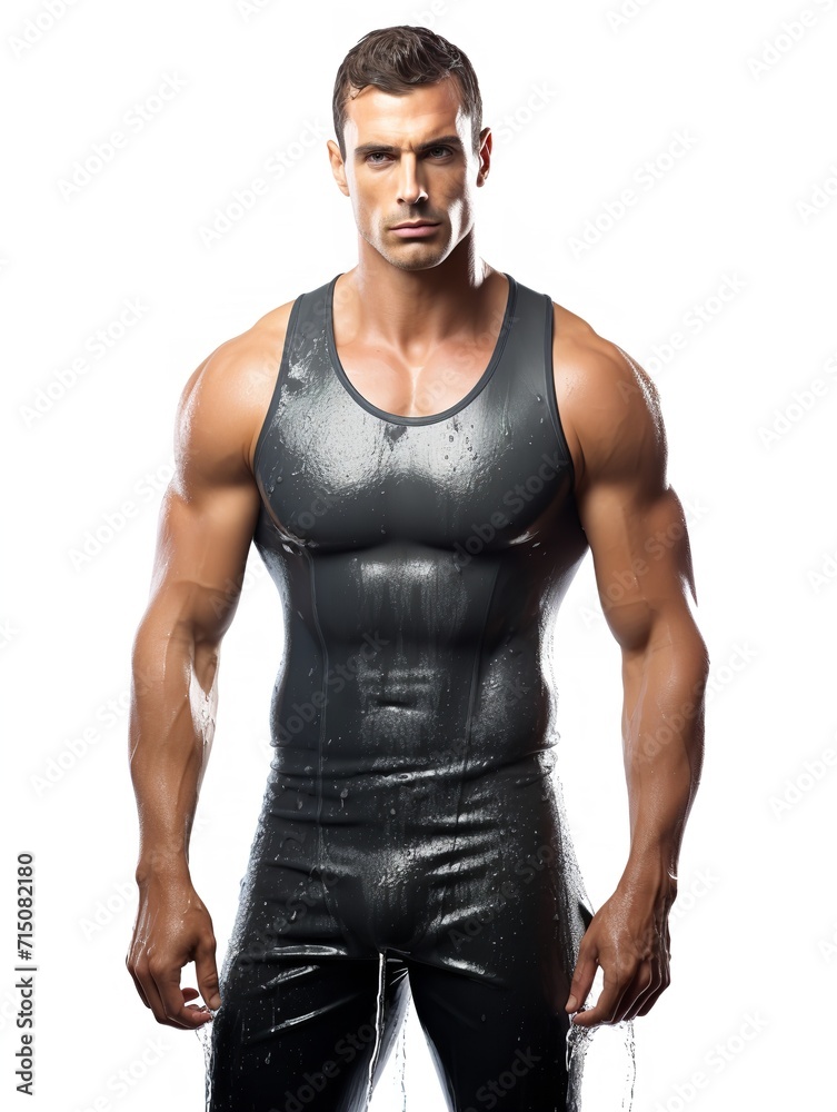 Champion Male Swimmer in Pool, AI Generated Champion Male Swimmer in Pool, AI Generated